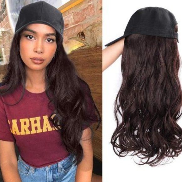 Baseball Cap With Hair Extensions - Picture 1 of 7